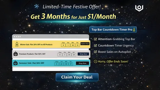 WT‑ Top Bar ‑ Countdown Timer screenshot