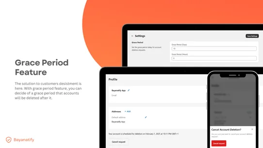 Bayanatify ‑ Delete Accounts screenshot