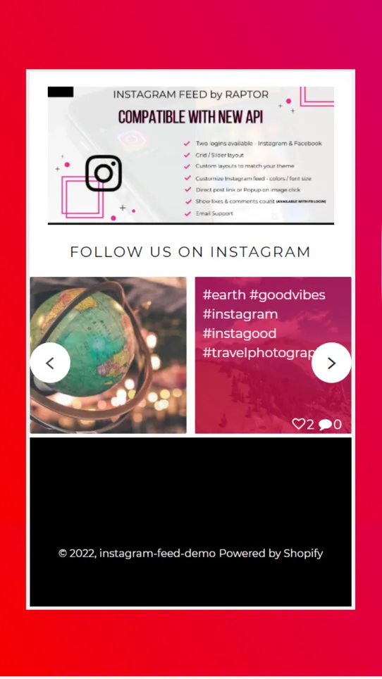Instagram Feed Instafeed RPTR screenshot