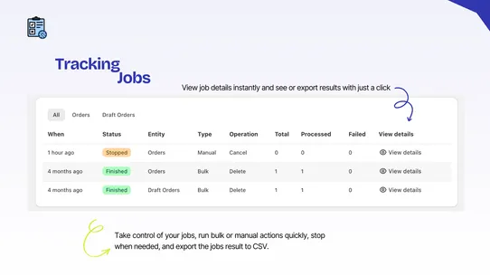 DEL ‑ Bulk Manage Orders screenshot