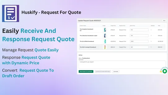 Huskify ‑ Request for Quote screenshot