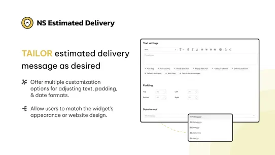 NS Estimated Delivery Date screenshot