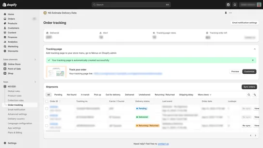 NS Estimated Delivery Date screenshot