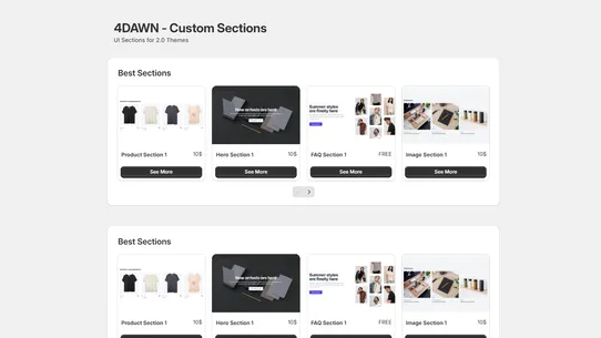 4DAWN ‑ Custom Sections screenshot