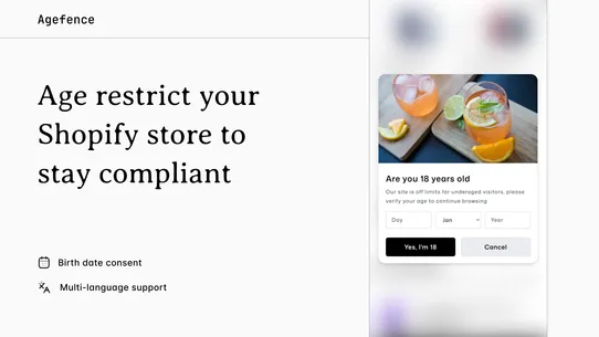 Age Verification — Agefence screenshot