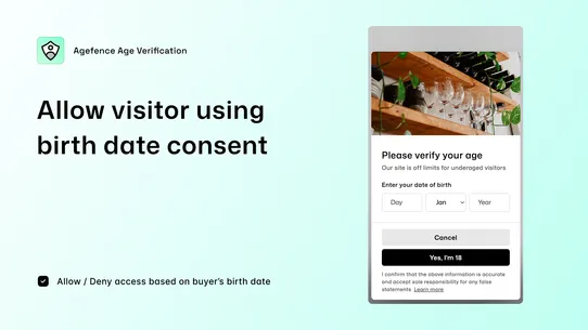 Age Verification — Agefence screenshot