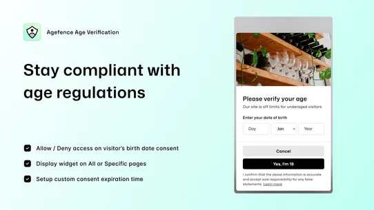 Age Verification — Agefence screenshot