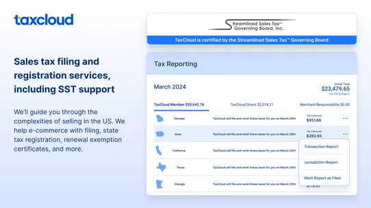 TaxCloud Sales Tax Automation screenshot