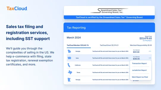 TaxCloud Sales Tax Automation screenshot