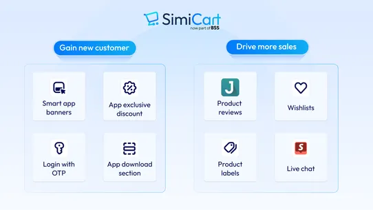 SimiCart Mobile App Builder screenshot