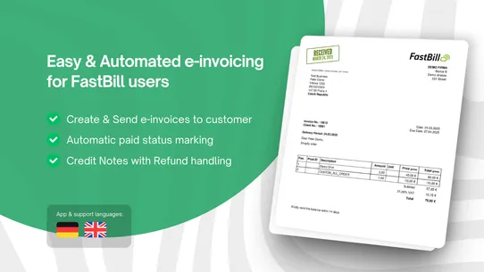 FastBill | Integration screenshot