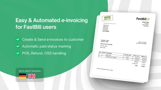 FastBill • Integration screenshot