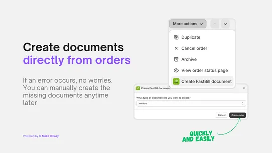 FastBill • Integration screenshot