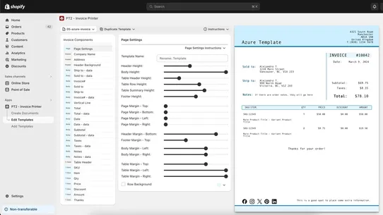 PT2 ‑ Invoice Printer screenshot