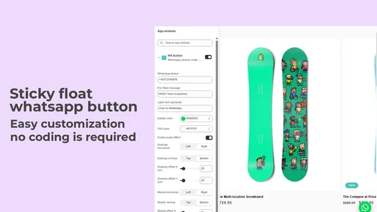 Whatsapp &amp; Phone Order buttons screenshot