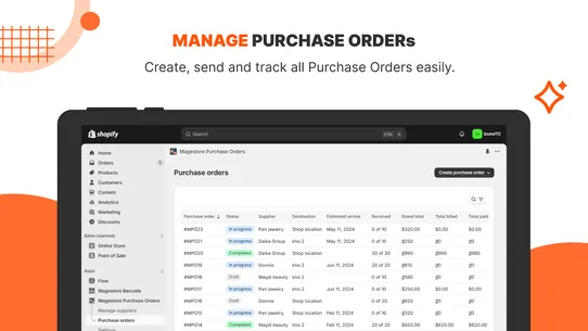 Magestore Purchase Orders screenshot