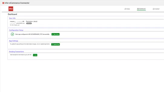Infor eCommerce Connector screenshot