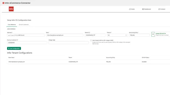 Infor eCommerce Connector screenshot