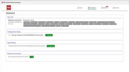 Infor eCommerce Connector screenshot