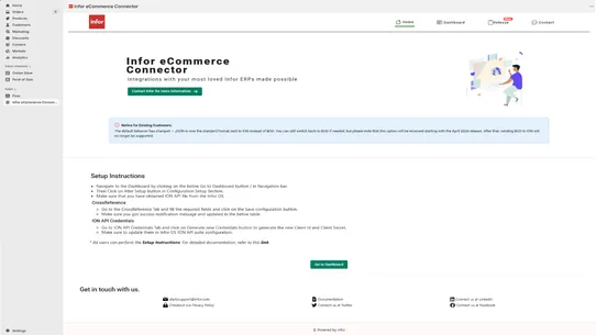 Infor eCommerce Connector screenshot