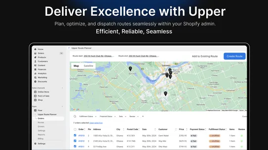 Upper Delivery Route Planner screenshot