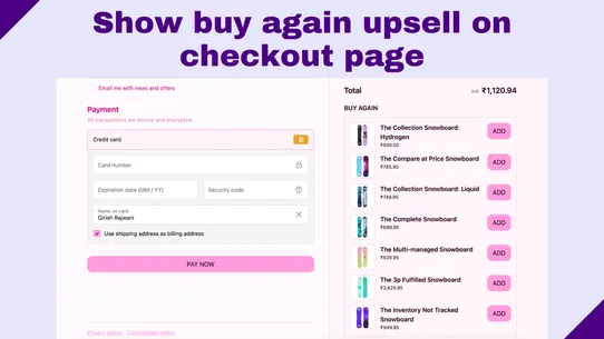 GR: Buy Again Upsell screenshot