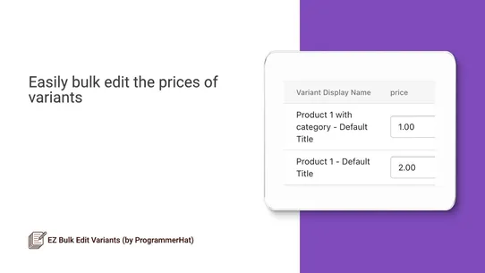 EZ Bulk Edit Variants &amp; Prices screenshot