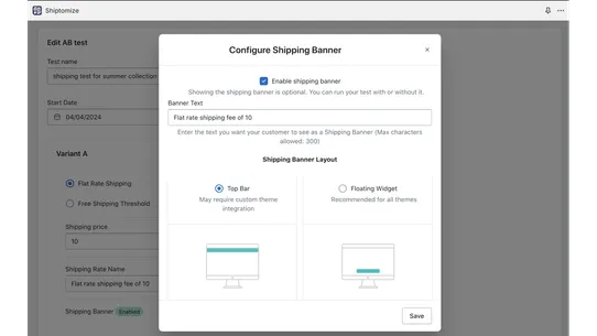 Shiptomize ‑ A/B Test Shipping screenshot