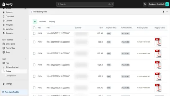 Brt Labelling screenshot