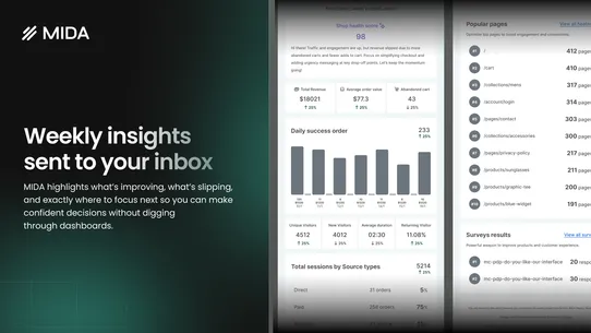 MIDA: Heatmap, Replay Checkout screenshot