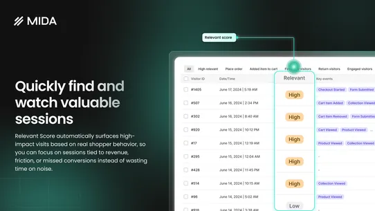 MIDA: Heatmap, Replay Checkout screenshot