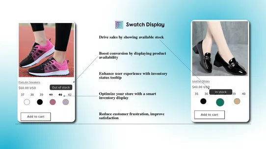 SwatchDisplay: Color Size Cart screenshot