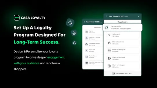 Casa Loyalty Rewards Referrals screenshot
