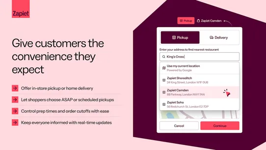 Zapiet Eats ‑ Restaurants screenshot