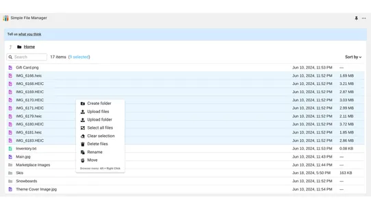 Simple File Manager screenshot