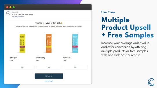 Post Checkout Upsells &amp; Promos screenshot