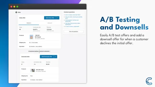 Post Checkout Upsells &amp; Promos screenshot