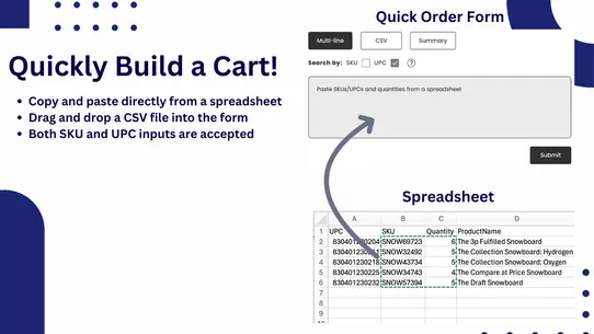 Swift B2B Cart / CSV Upload screenshot