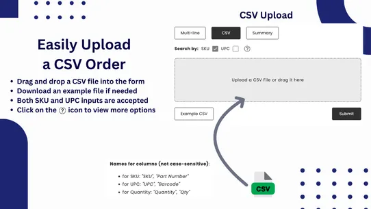 Swift B2B Cart / CSV Upload screenshot