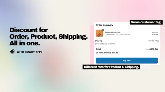 Howdy Customer Tag Discount screenshot