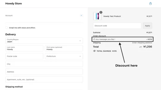 Howdy Customer Tag Discount screenshot