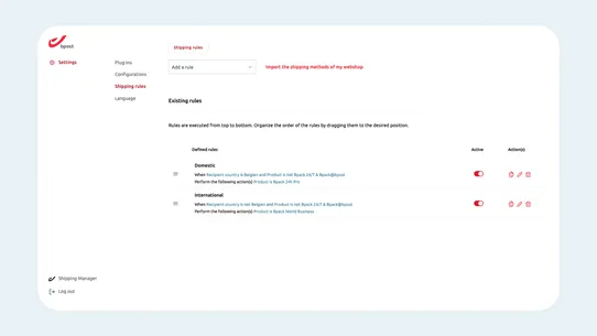 bpost shipping platform screenshot