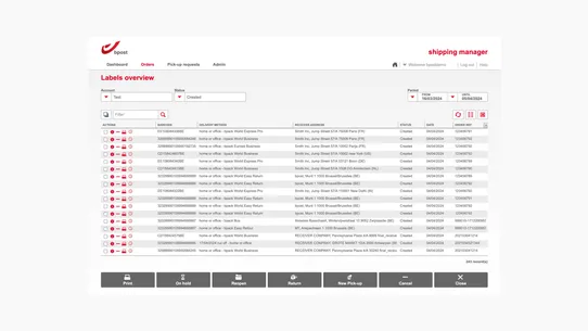 bpost shipping platform screenshot