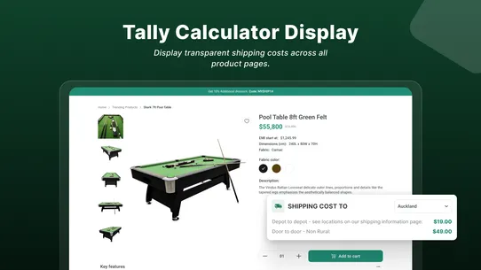 Tally Shipping Calculator screenshot