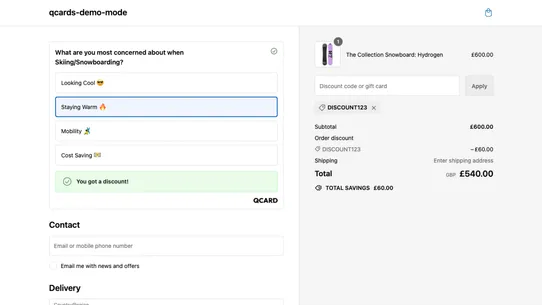 QCards: Simple Checkout Survey screenshot