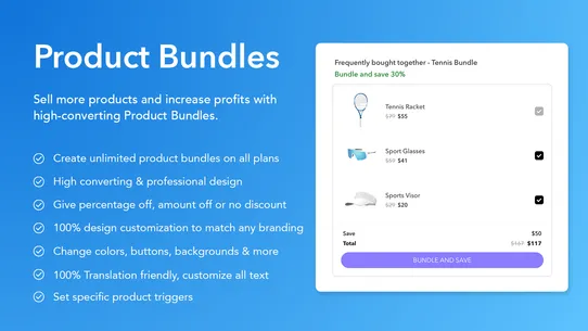 Launch Lab Upsells &amp; Bundles screenshot