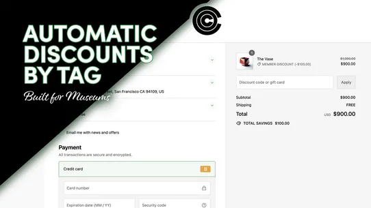 Member Discounts by Co‑Curator screenshot