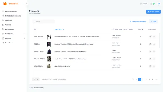 Fulfillment by PcComponentes screenshot