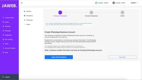 Jaweb Chatbot screenshot