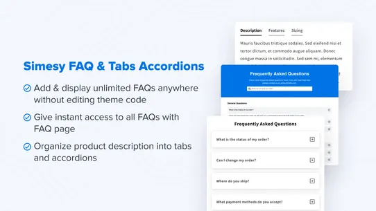 Simesy FAQ &amp; Tabs Accordion screenshot